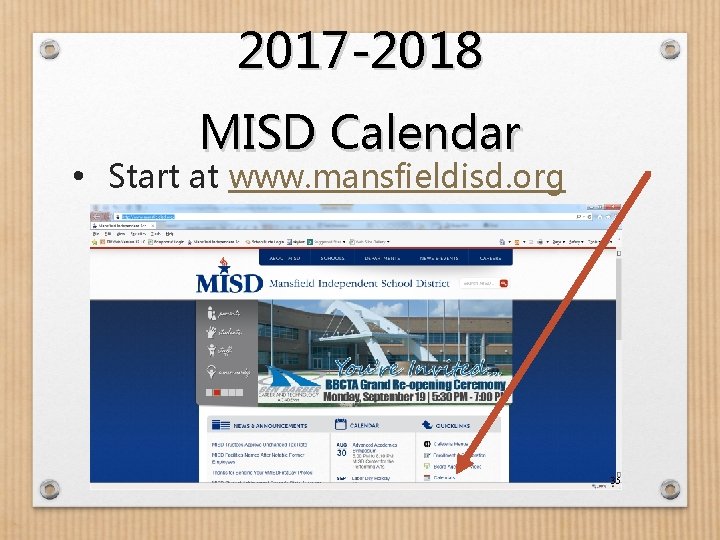 2017 -2018 MISD Calendar • Start at www. mansfieldisd. org 35 