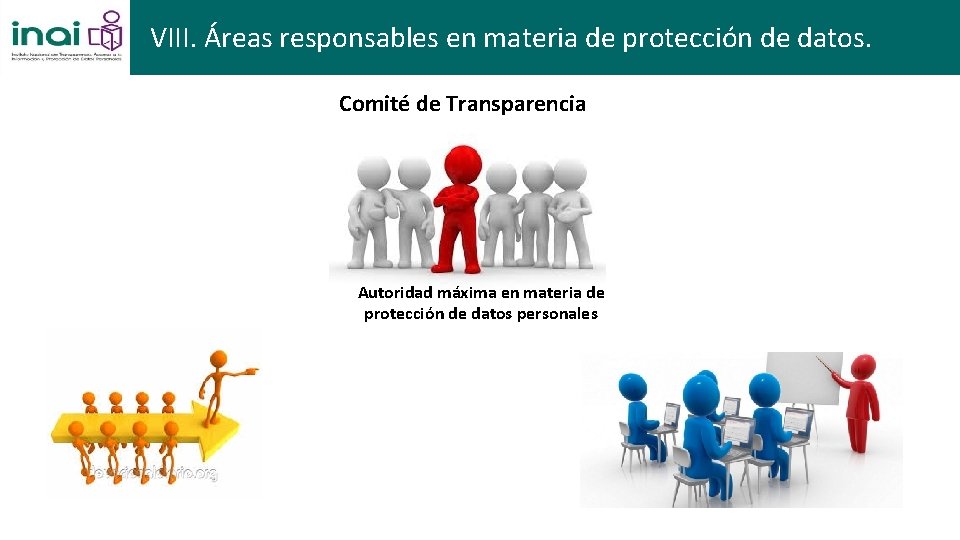 VIII. Áreas responsables en materia de protección de datos. Comité de Transparencia Autoridad máxima