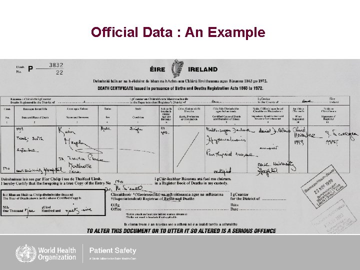 Official Data : An Example 