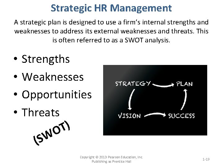 Strategic HR Management A strategic plan is designed to use a firm’s internal strengths