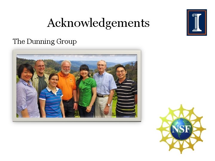 Acknowledgements The Dunning Group 
