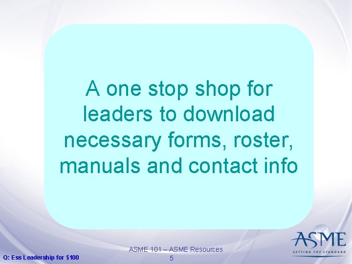 A one stop shop for leaders to download necessary forms, roster, manuals and contact