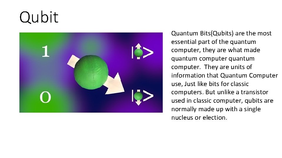 Qubit Quantum Bits(Qubits) are the most essential part of the quantum computer, they are