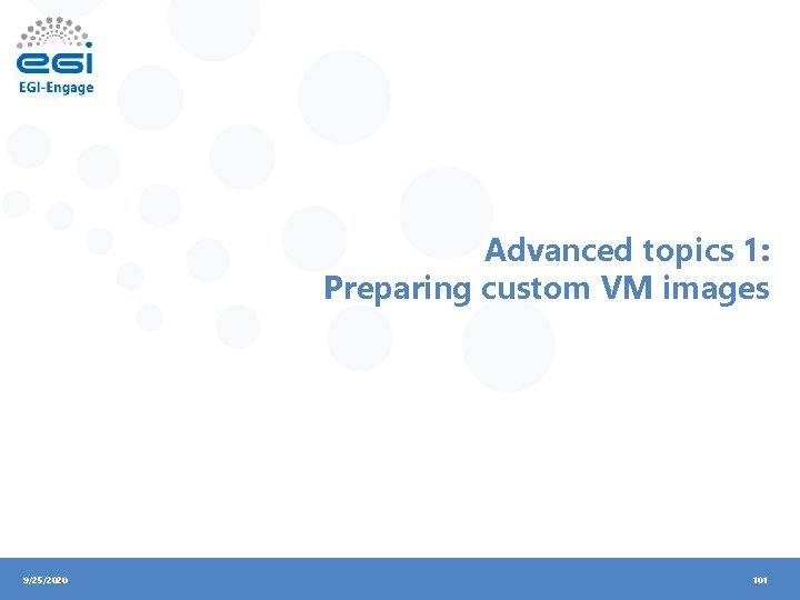 Advanced topics 1: Preparing custom VM images 9/25/2020 101 