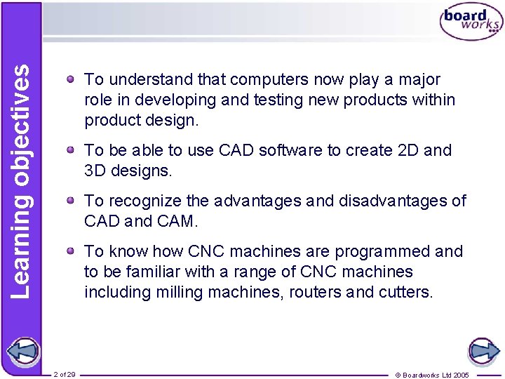 Product Design CADCAM These icons indicate that teachers