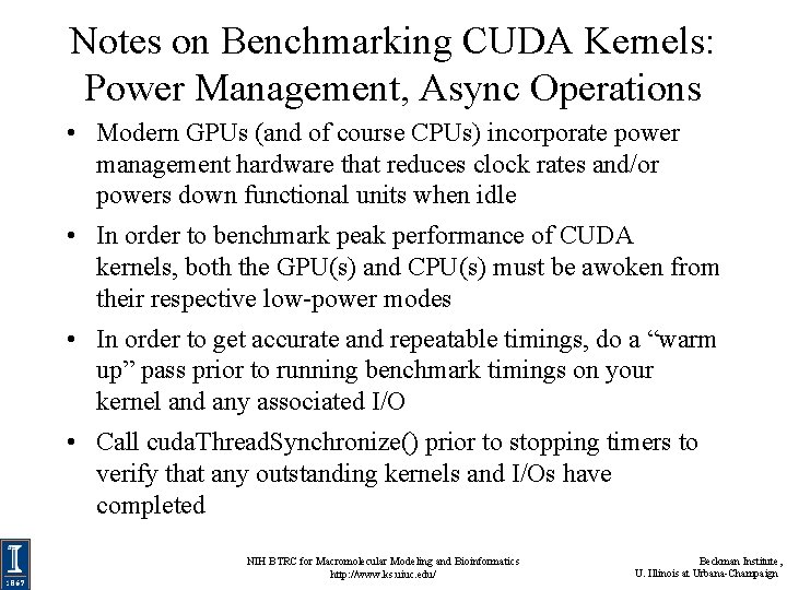 Notes on Benchmarking CUDA Kernels: Power Management, Async Operations • Modern GPUs (and of
