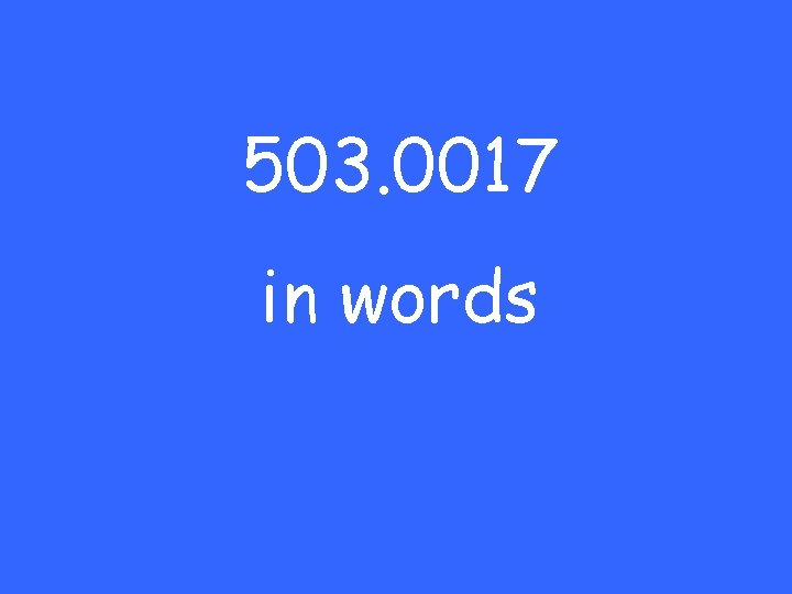 503. 0017 in words 