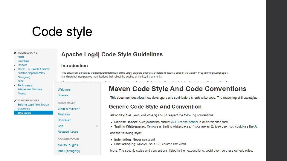 Code style Code style