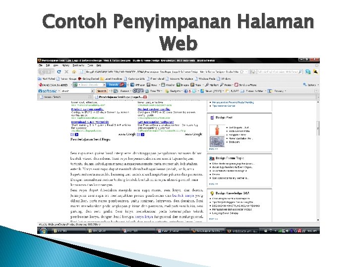 Contoh Penyimpanan Halaman Web 