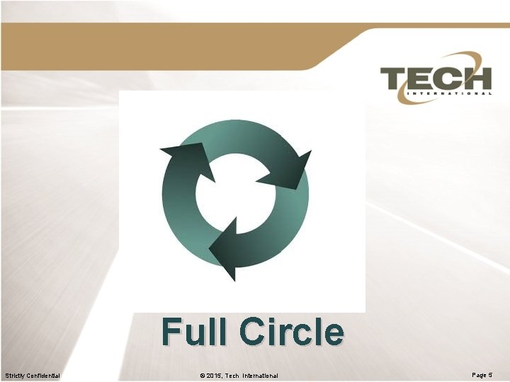 Full Circle Strictly Confidential © 2015, Tech International Page 5 Full Circle Strictly Confidential © 2015, Tech International Page 5