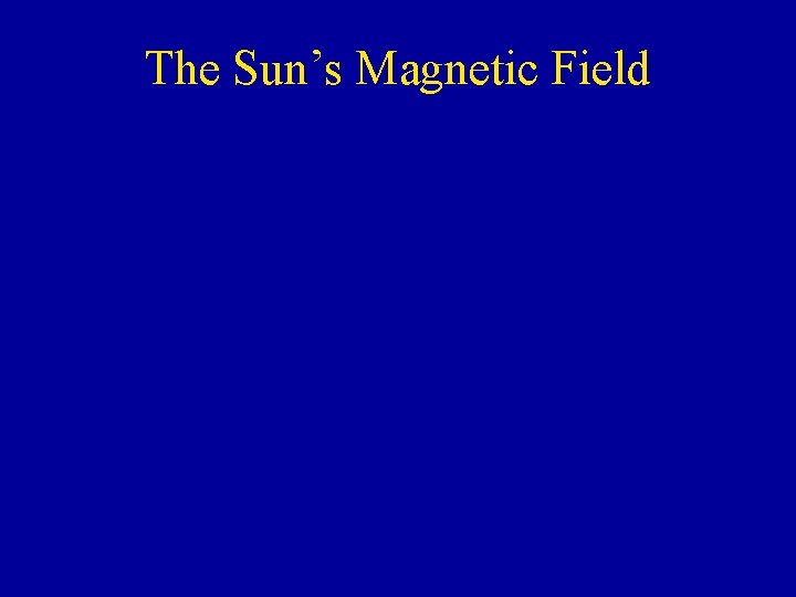 The Sun’s Magnetic Field 
