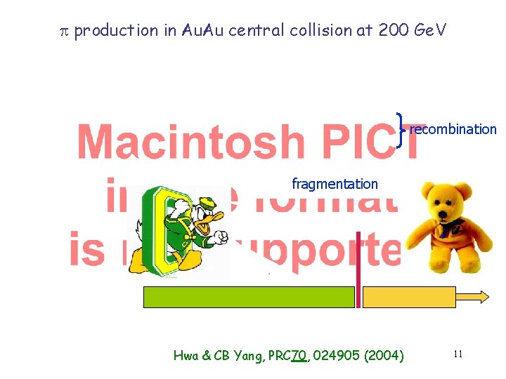  production in Au. Au central collision at 200 Ge. V recombination fragmentation Hwa