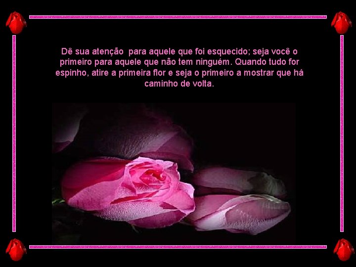 Dê sua atenção para aquele que foi esquecido; seja você o primeiro para aquele Dê sua atenção para aquele que foi esquecido; seja você o primeiro para aquele