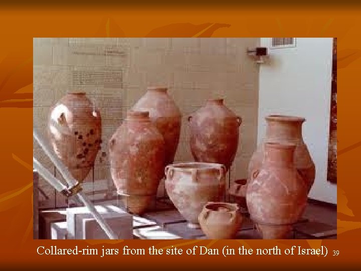 Collared-rim jars from the site of Dan (in the north of Israel) 39 