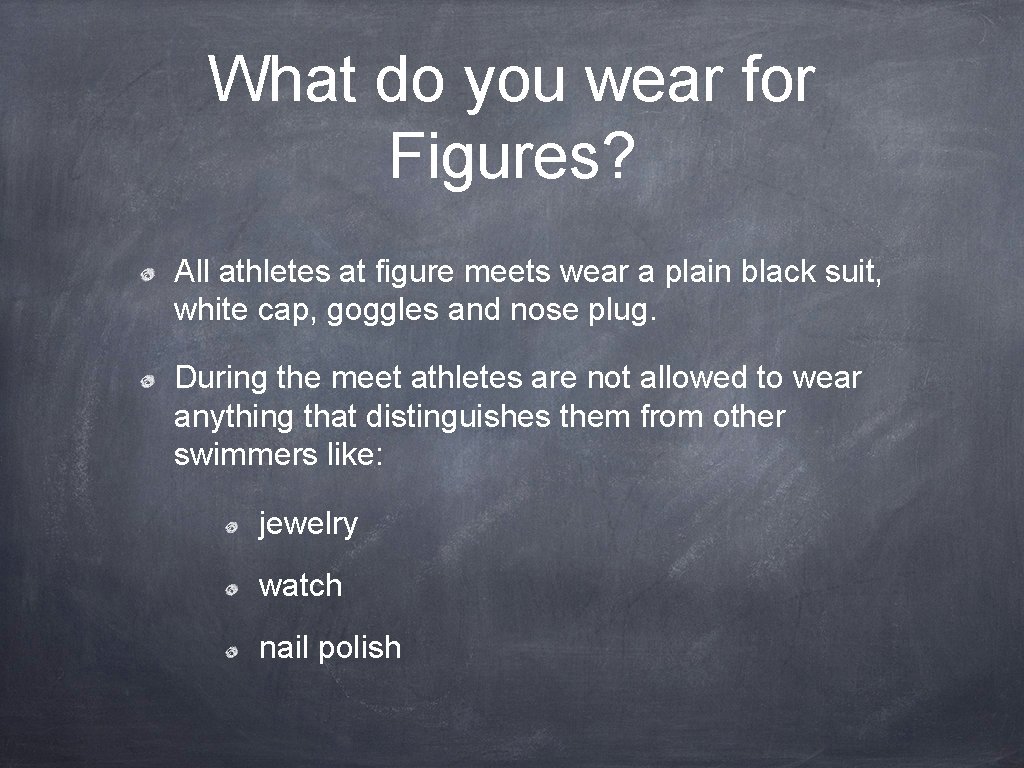 What do you wear for Figures? All athletes at figure meets wear a plain