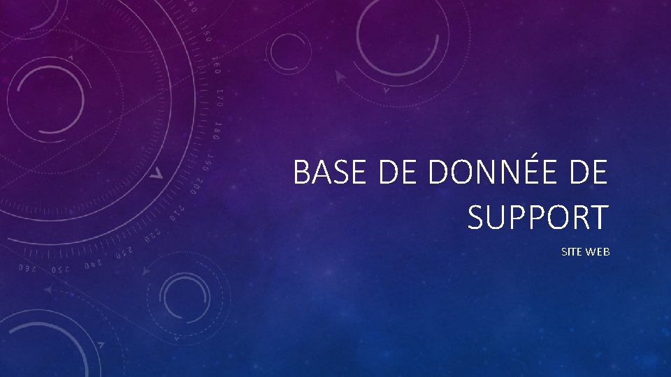 BASE DE DONNÉE DE SUPPORT SITE WEB 