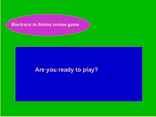 Electrons in Atoms review game Periodic Trends Review Game Are you ready to play?