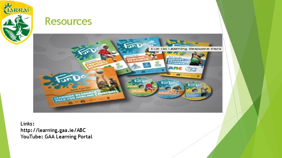 Resources Links: http: //learning. gaa. ie/ABC You. Tube: GAA Learning Portal 