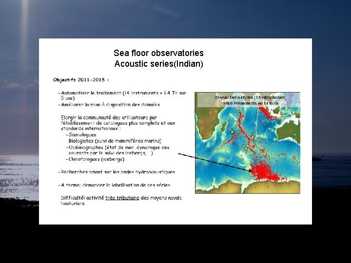 Sea floor observatories Acoustic series(Indian) 