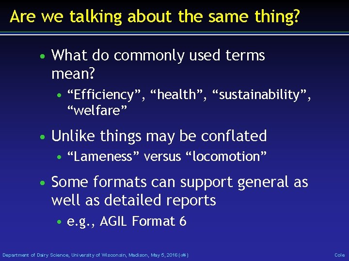 Are we talking about the same thing? • What do commonly used terms mean?