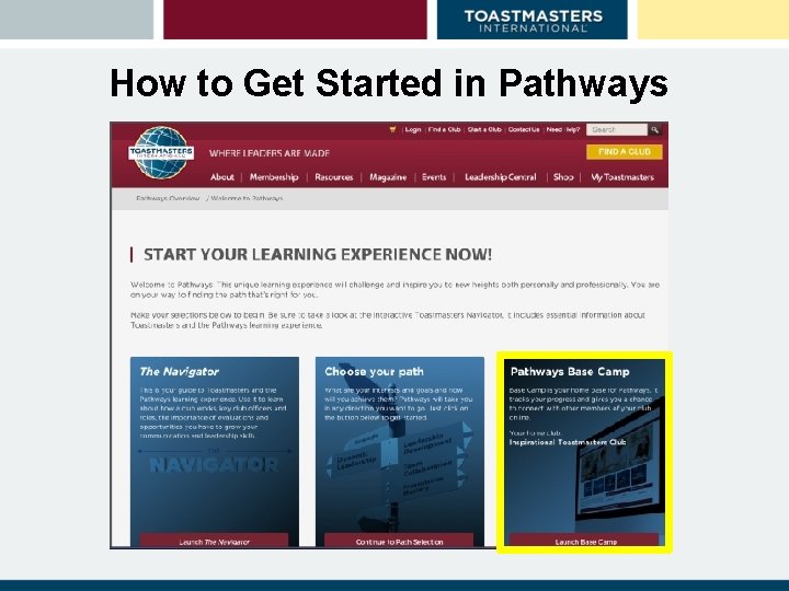 How to Get Started in Pathways 
