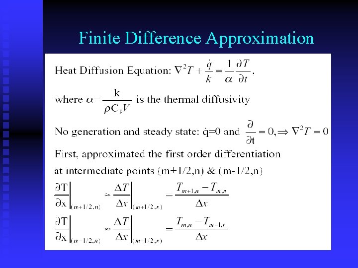 Finite Difference Approximation 
