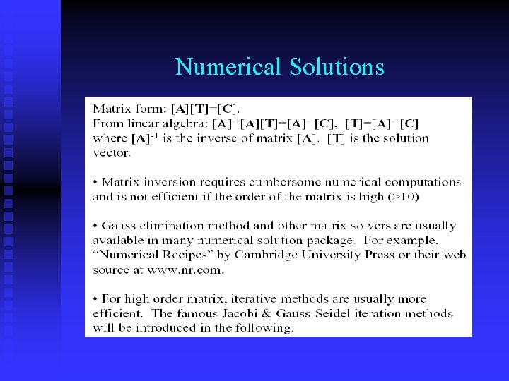 Numerical Solutions 