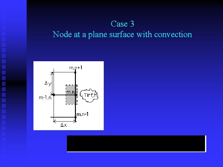 Case 3 Node at a plane surface with convection 