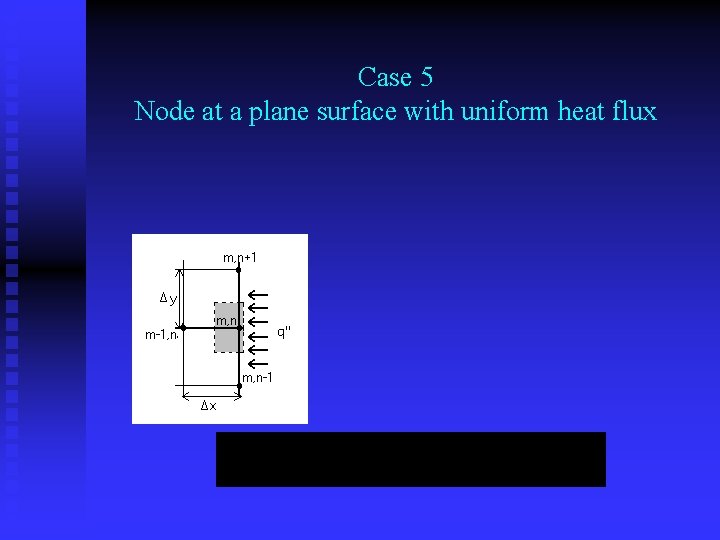 Case 5 Node at a plane surface with uniform heat flux 