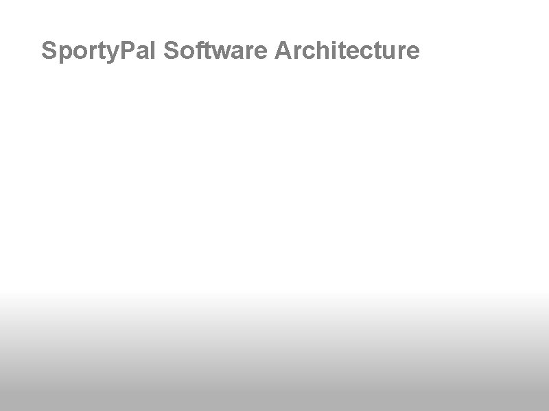 Sporty. Pal Software Architecture 