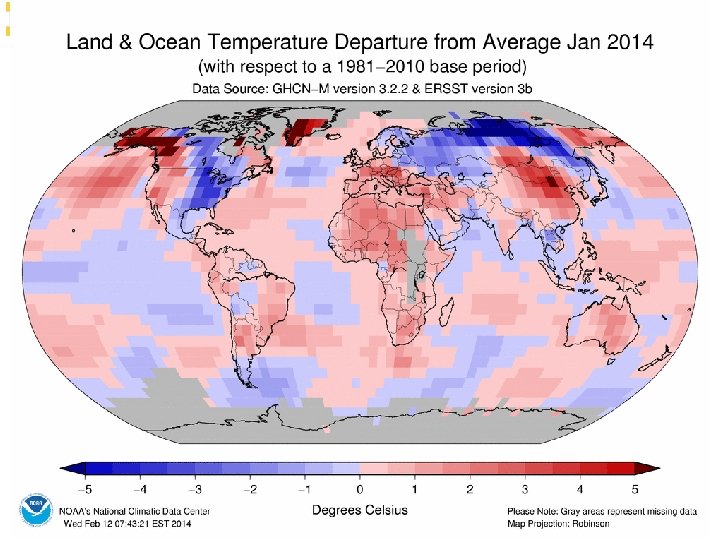 Global Map January 2014 Temperature Anomaly 