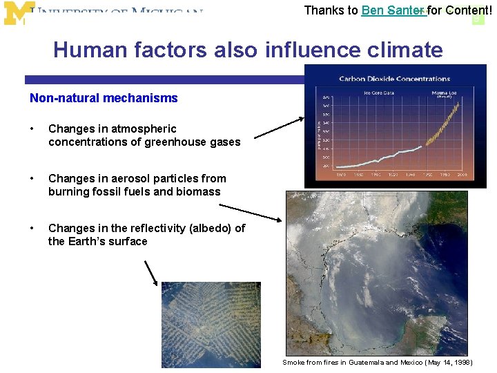 Thanks to Ben Santer for Content! Human factors also influence climate Non-natural mechanisms •
