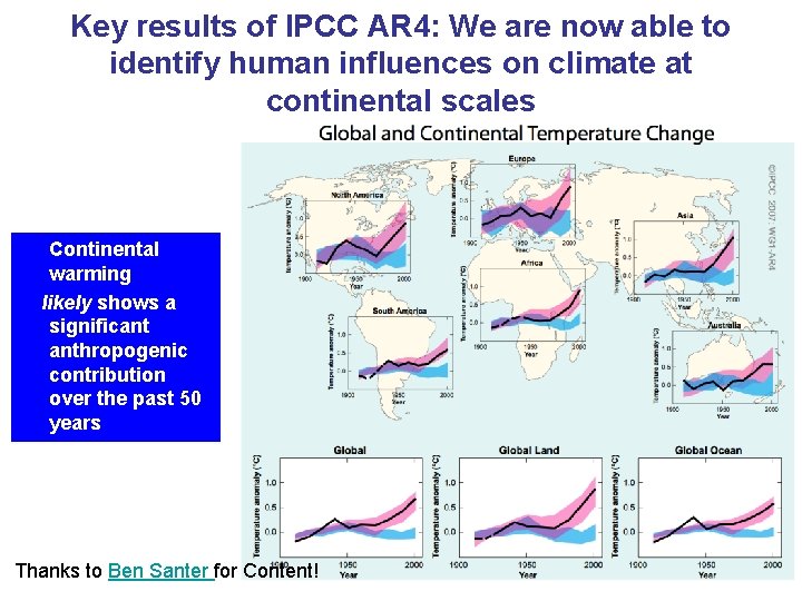 Key results of IPCC AR 4: We are now able to identify human influences