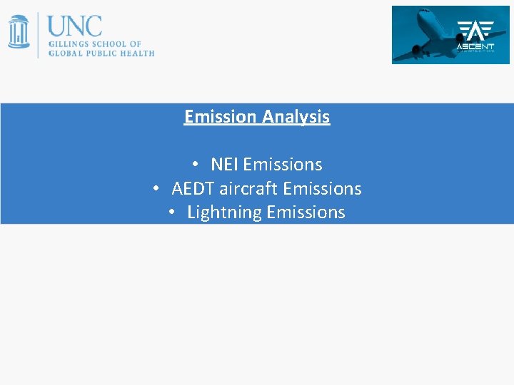 Emission Analysis • NEI Emissions • AEDT aircraft Emissions • Lightning Emissions 