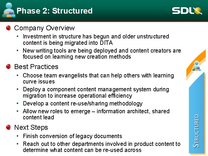 Phase 2: Structured Company Overview • Investment in structure has begun and older unstructured Phase 2: Structured Company Overview • Investment in structure has begun and older unstructured