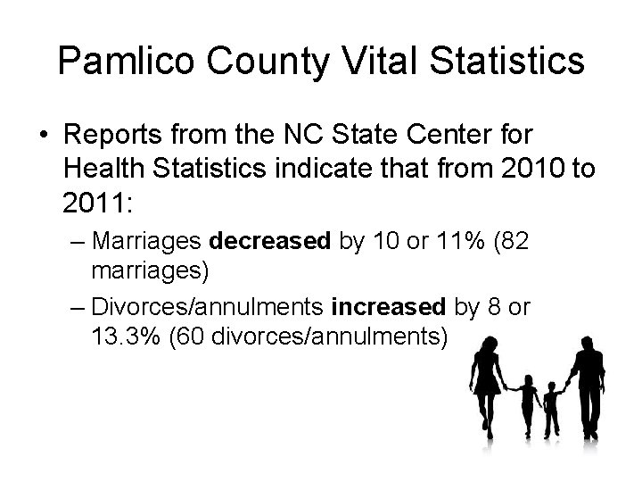 Pamlico County Vital Statistics • Reports from the NC State Center for Health Statistics