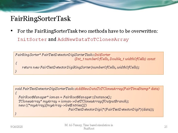 Fair. Ring. Sorter. Task • For the Fair. Ring. Sorter. Task two methods have