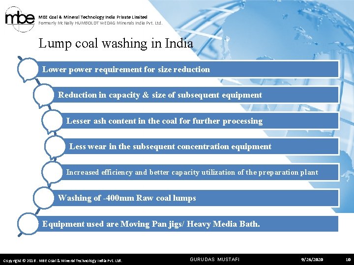 MBE Coal & Mineral Technology India Private Limited Formerly Mc. Nally HUMBOLDT WEDAG Minerals