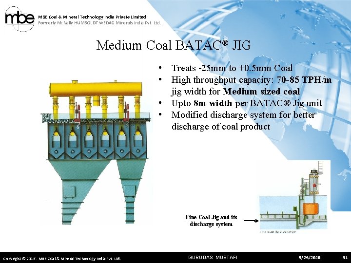 MBE Coal & Mineral Technology India Private Limited Formerly Mc. Nally HUMBOLDT WEDAG Minerals