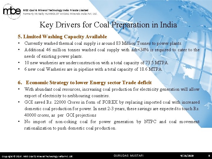 MBE Coal & Mineral Technology India Private Limited Formerly Mc. Nally HUMBOLDT WEDAG Minerals