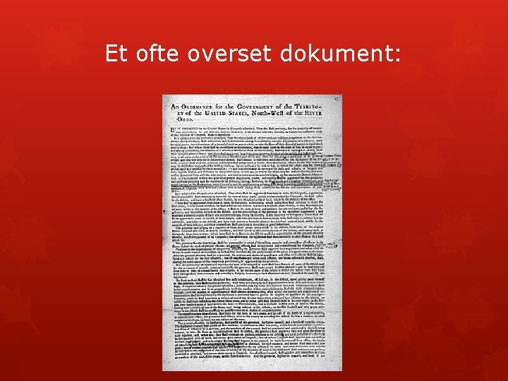 Et ofte overset dokument: 