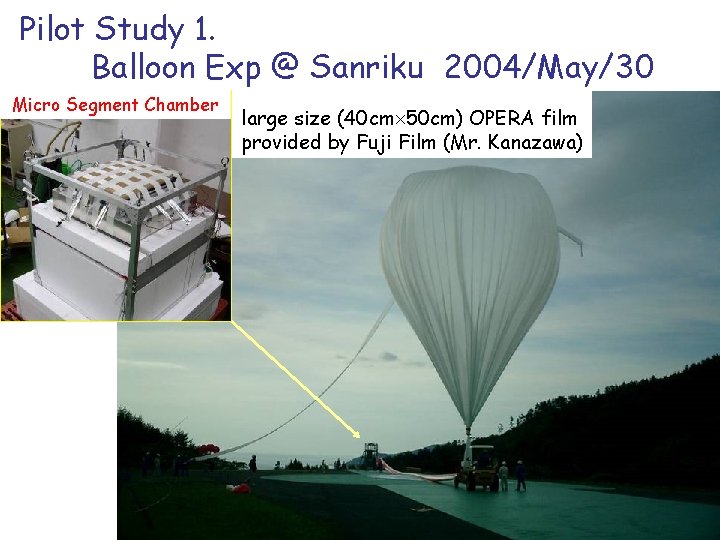 Pilot Study 1. Balloon Exp @ Sanriku 2004/May/30 Micro Segment Chamber large size (40