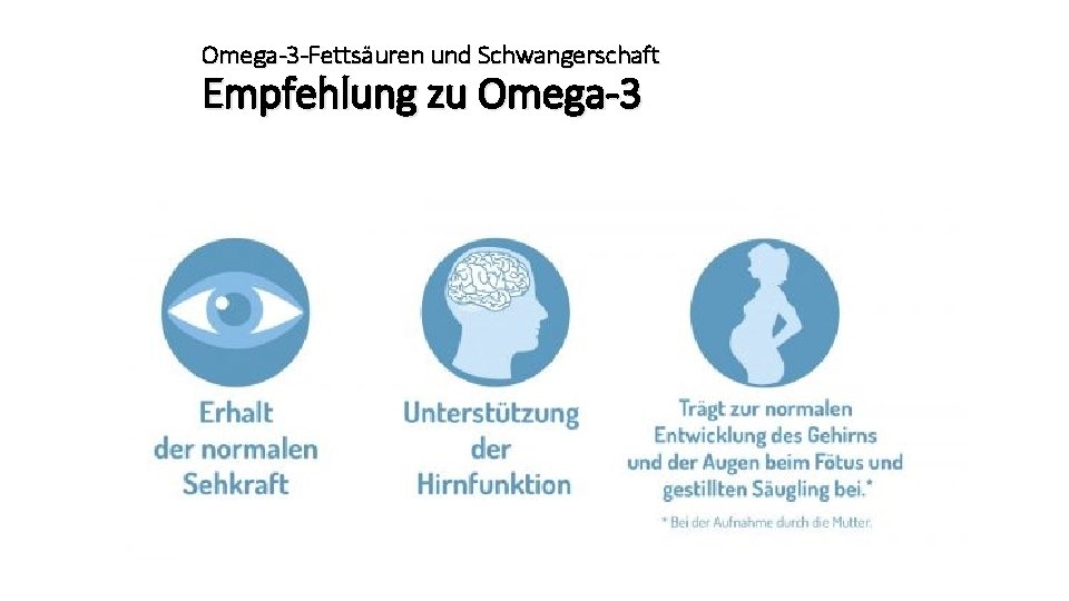 Omega-3 -Fettsäuren und Schwangerschaft Empfehlung zu Omega-3 