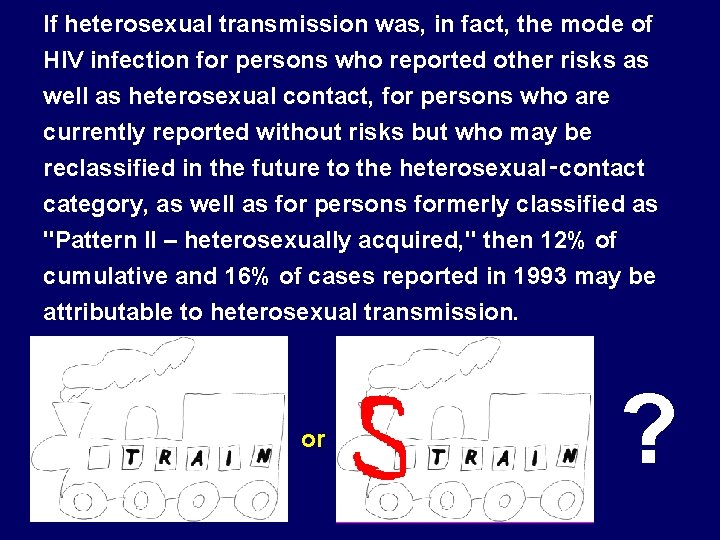 If heterosexual transmission was, in fact, the mode of HIV infection for persons who