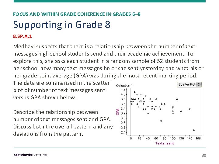 FOCUS AND WITHIN GRADE COHERENCE IN GRADES 6– 8 Supporting in Grade 8 8.