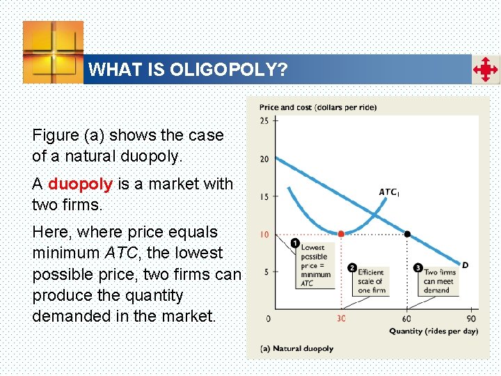 WHAT IS OLIGOPOLY? Figure (a) shows the case of a natural duopoly. A duopoly