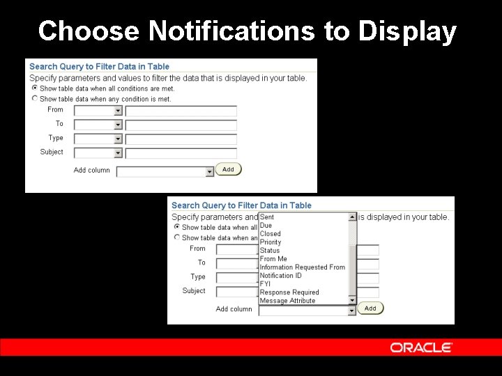 Choose Notifications to Display Choose Notifications to Display