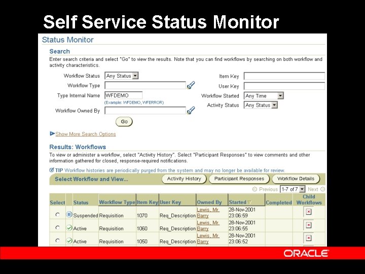 Self Service Status Monitor Self Service Status Monitor