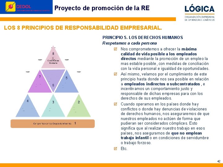 Proyecto de promoción de la RE © Perception&Image 2010 LOS 8 PRINCIPIOS DE RESPONSABILIDAD