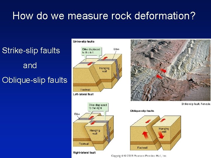 How do we measure rock deformation? Strike-slip faults and Oblique-slip faults 